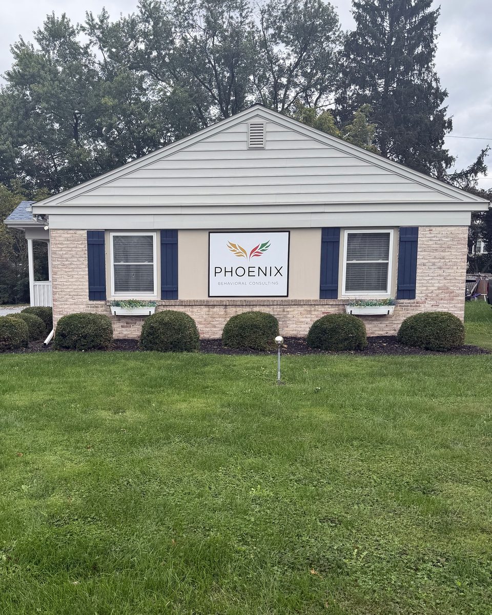 Front of the Phoenix Behavioral Consulting center at 825 Eden Road with the Phoenix sign